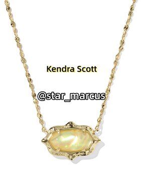 Kendra Scott x Elisa Scallop Frame Gold Short Pendant Necklace